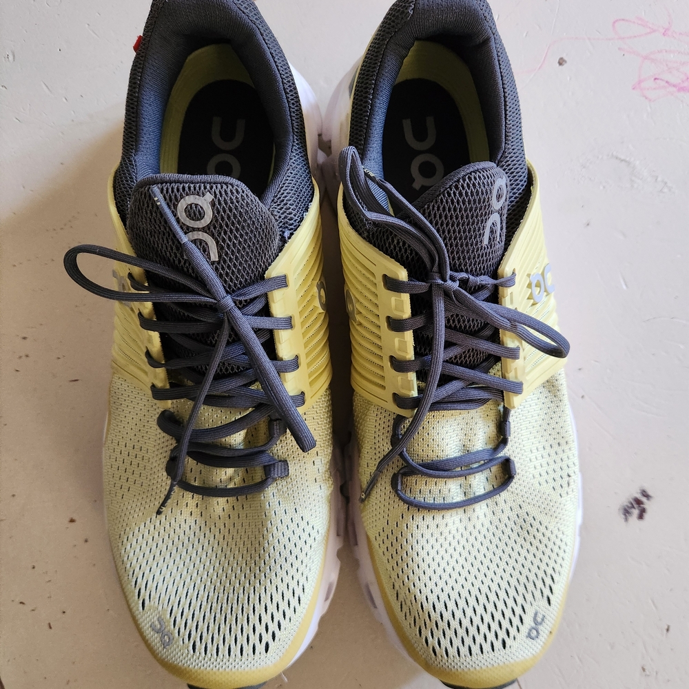 On Running Men's Yellow and Gray Shoes